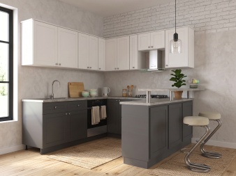 Высокая Кухня с барной стойкой Каприз-2 BMS до потолка