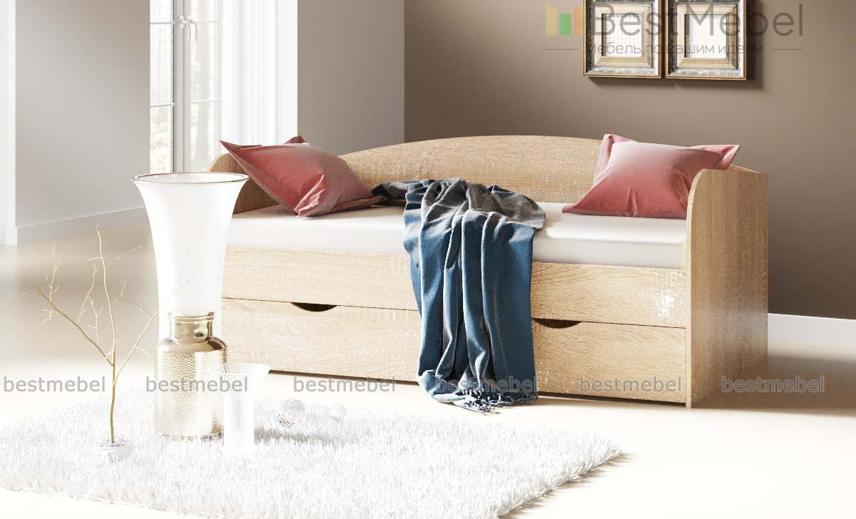 Детская кровать соня с бортиками и ящиками