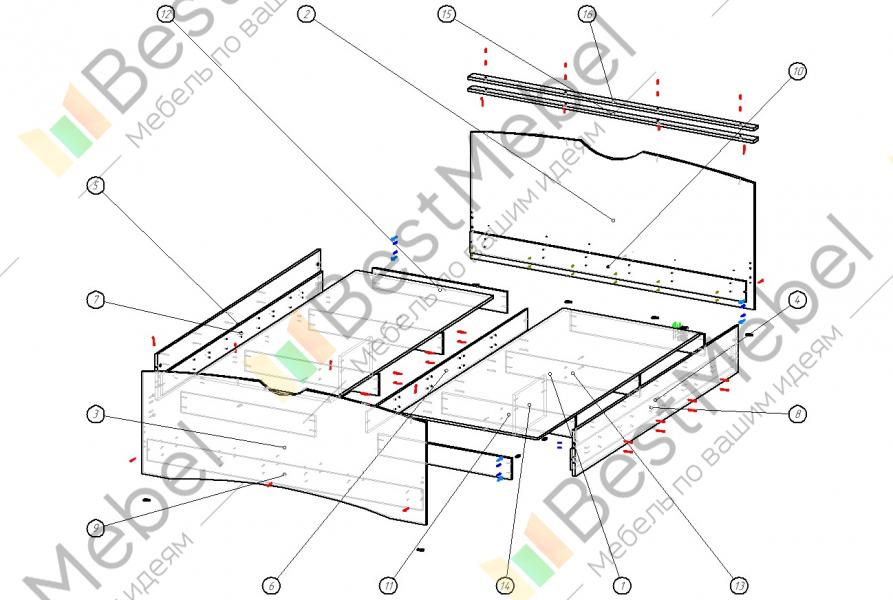 Кровать милена схема сборки