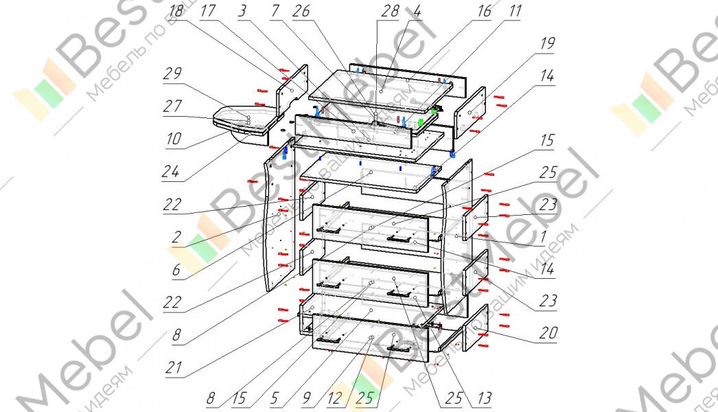 Схема сборки комода к 4 - 85 фото