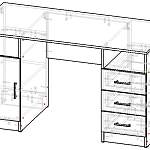 Схема сборки Письменный стол 2х тумбовый BMS