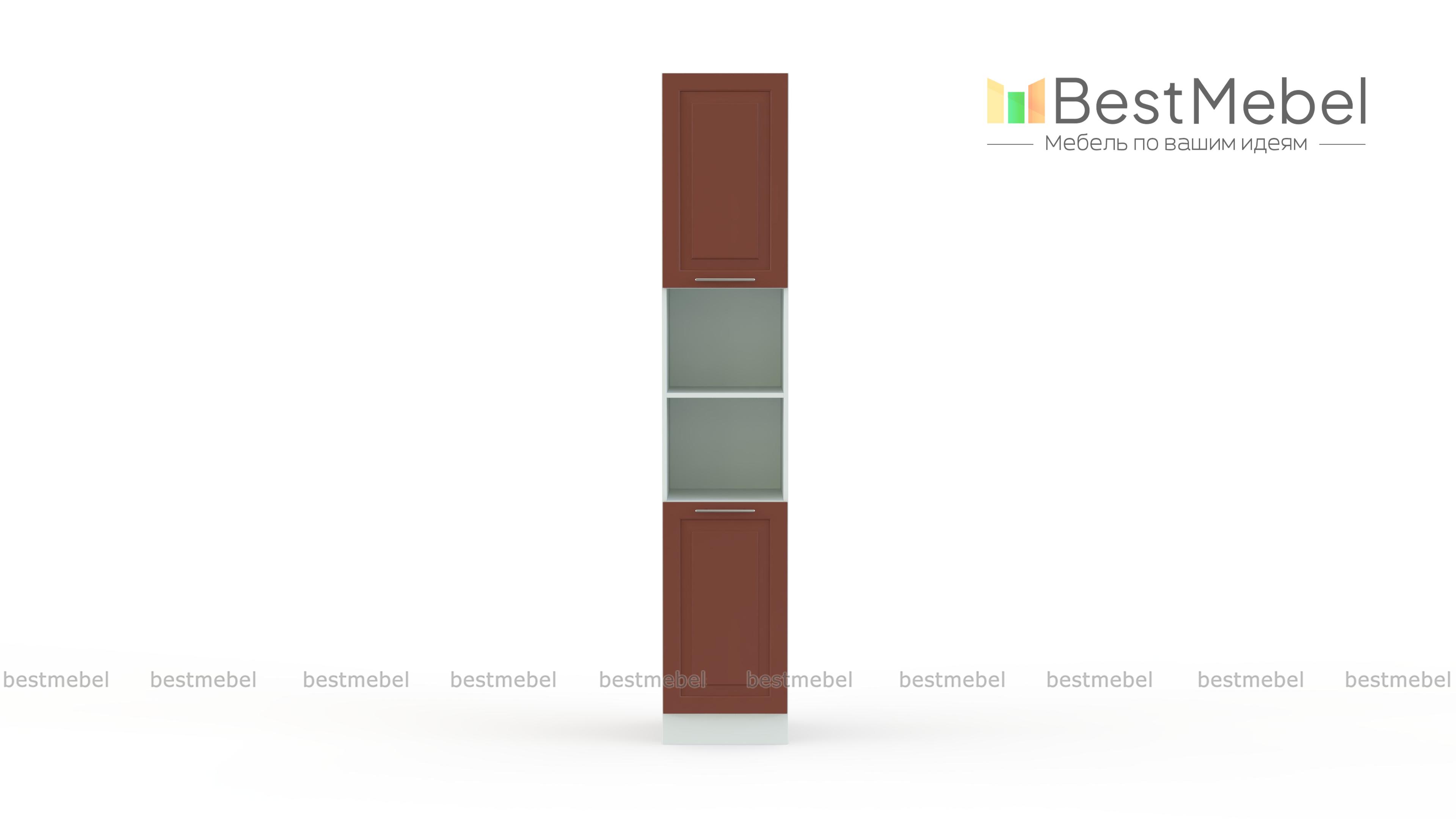 Шкаф-пенал двухдверный с открытыми полками Ирен BMS - Фото