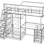 Схема сборки Кровать-чердак с рабочей зоной Мираж 2 BMS