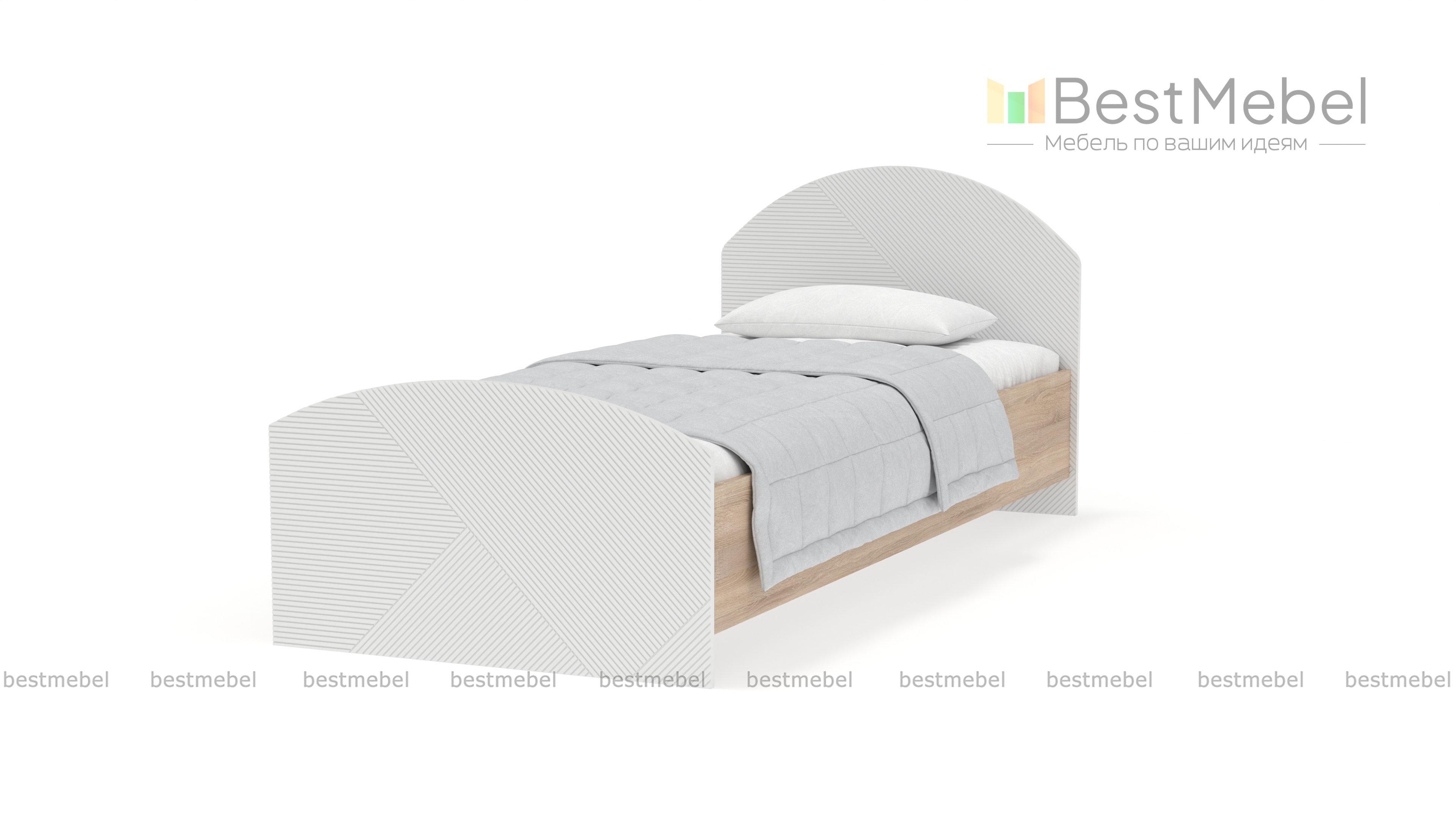 Кровать светлая Веер BMS