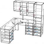 Чертеж Стол угловой с пеналом Нора 01 BMS
