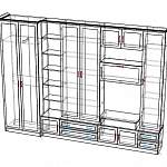 Чертеж Мебельная стенка Ирина BMS
