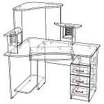 Чертеж Стол компьютерный СКУ-4 BMS