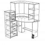 Чертеж Компьютерный стол Берлин-4 BMS