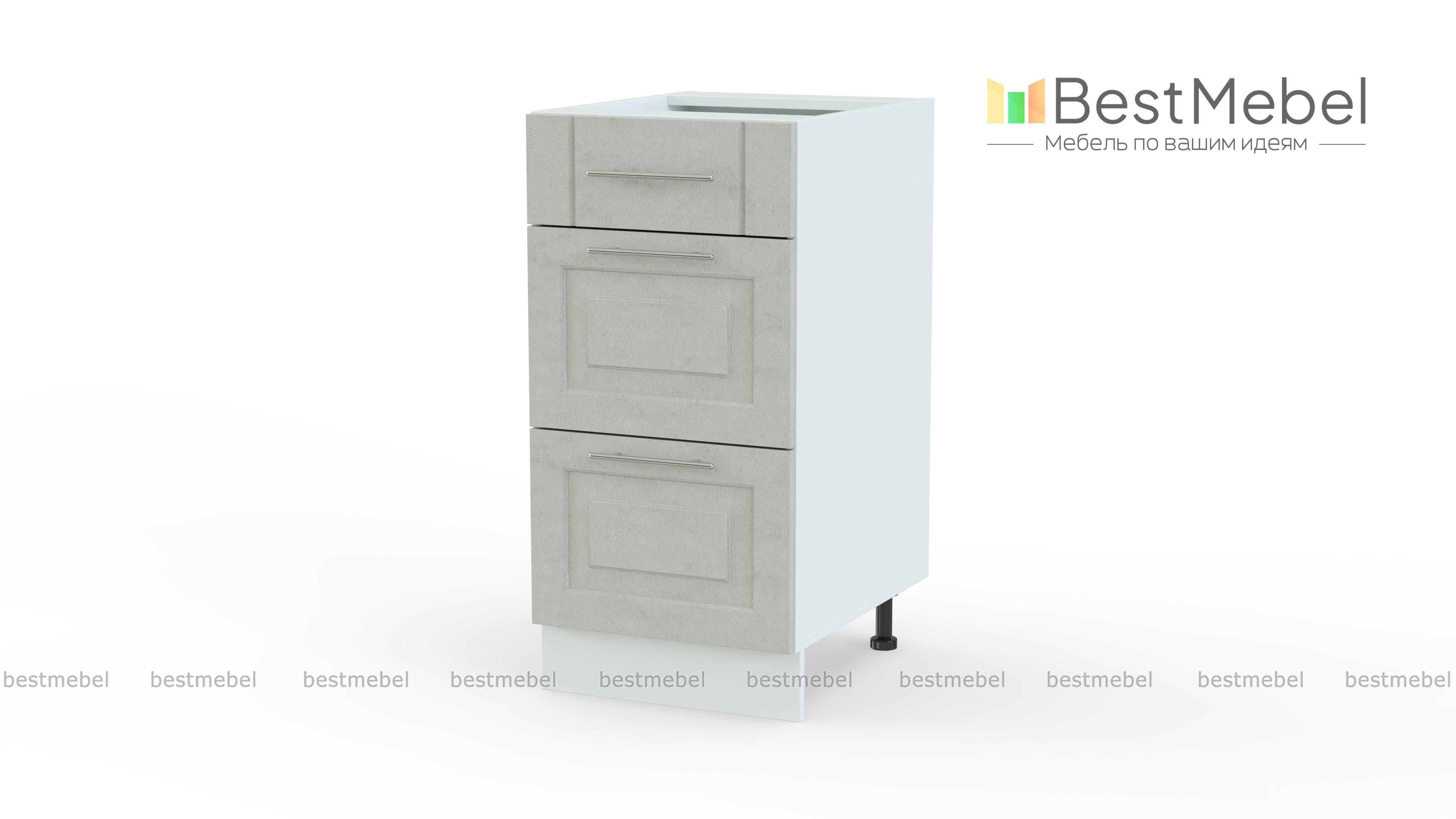 Шкаф нижний с 3-мя выдвижными ящиками Ирен BMS - Фото