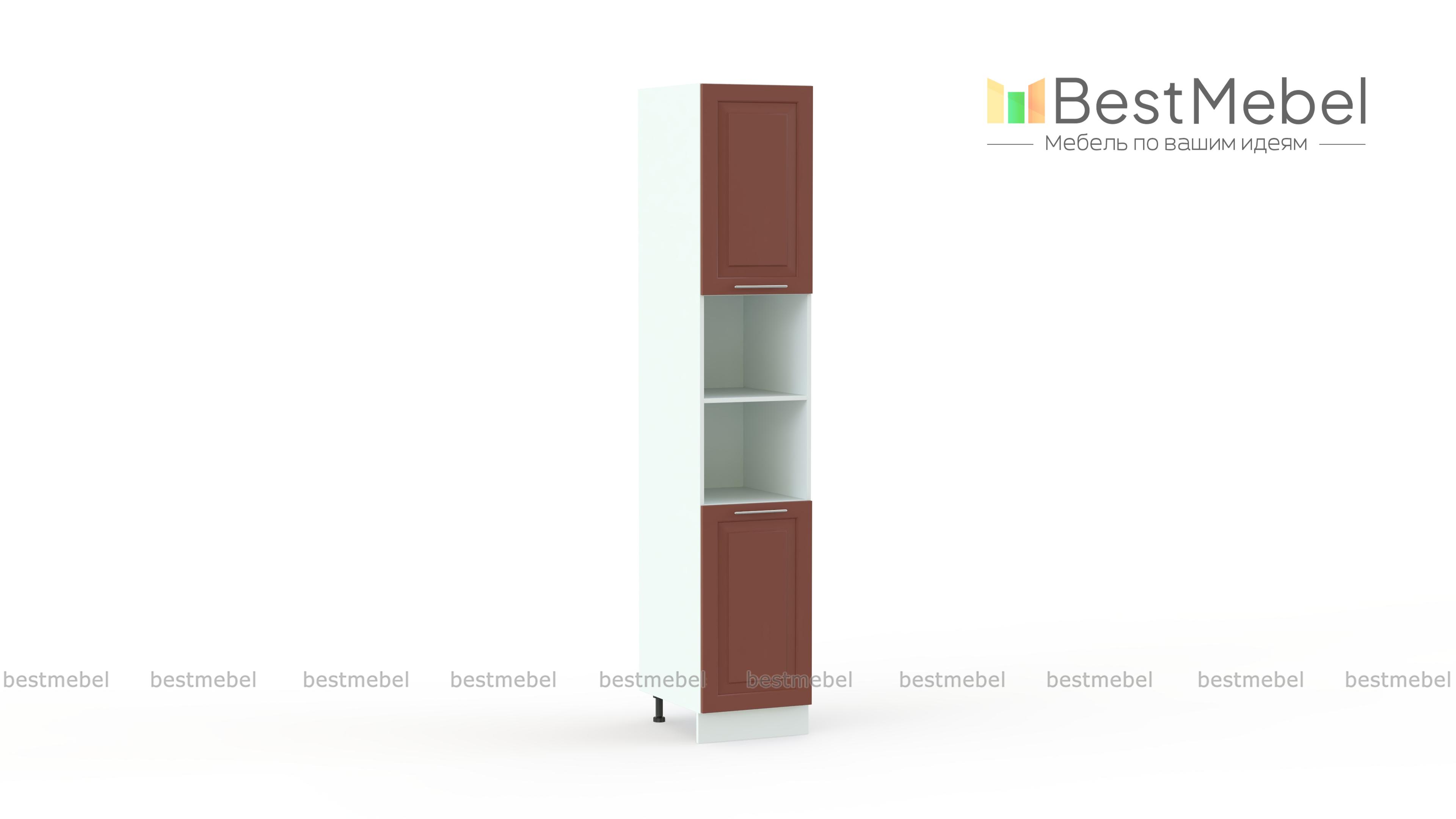 Шкаф-пенал двухдверный с открытыми полками Ирен BMS - Фото