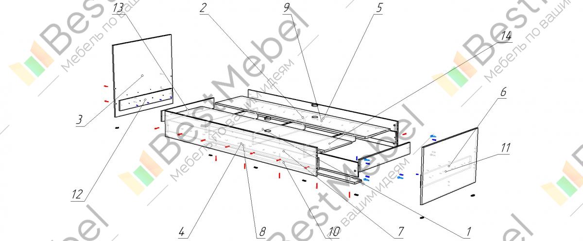 Кровать бася с прикроватным блоком схема сборки