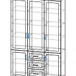 Чертеж Шкаф книжный 3 №6 BMS